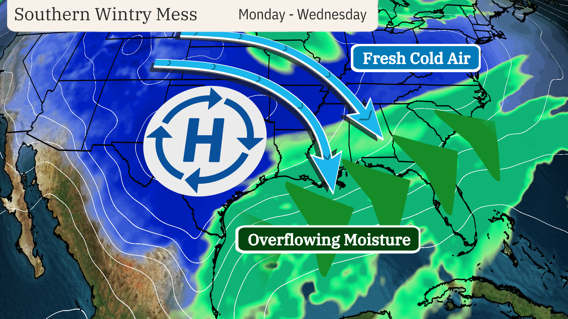 Gulf Southeast Snow Ice Threat Ahead Weather